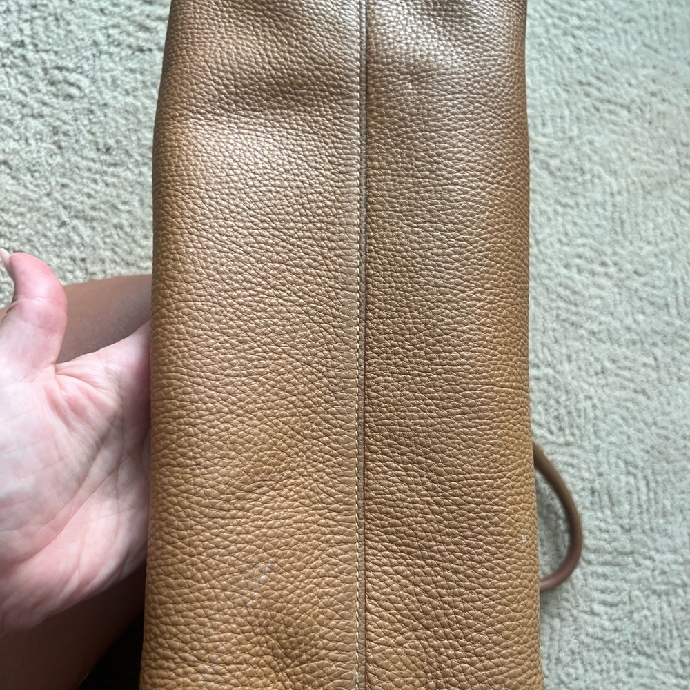 Prada Brown Leather Tote with Gold Accents